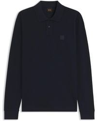 BOSS - Passerby Premium Cotton Long Sleeve Polo Shirt With Logo Detail - Lyst