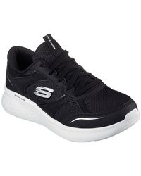 Skechers - Leather & Hotmelt Overlay Mesh Lace Runners - Lyst
