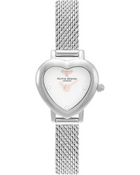 Olivia Burton - Heart Stainless Steel Fashion Analogue Quartz Watch - Lyst