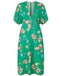 Yumi' - Floral Kimono Midi Wrap Dress - Lyst