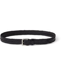 Osprey - Dean Plaited Brass Buckle Leather Belt - Lyst
