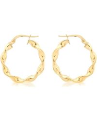 Be You - 9ct Twist Hoops - Lyst
