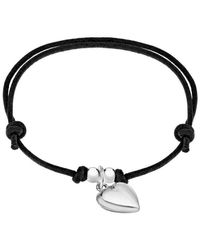 Be You - Sterling Silver Cord Heart Charm Bracelet - Lyst