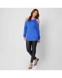 Be You - Cable Knit Cold Shoulder Jumper - Lyst