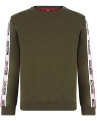 moschino logo shoulder crew neck sweatshirt