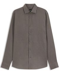 BOSS - Jack Double Breasted Linen Short Sleeve Shirt - Lyst