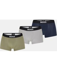 BOSS - Bodywear 3 Pack Boxer Briefs With Logo Waistband - Lyst