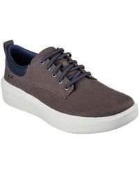 Skechers - Round Toe Canvas Bungee Slilp On Low-top Trainers - Lyst