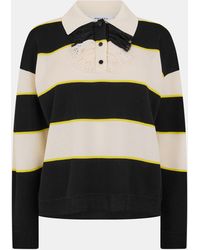 McQueen - Alex Stripe Long Sleeve Polo Shirt - Lyst