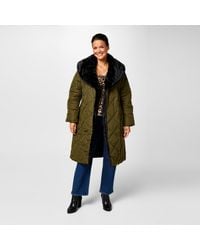 Biba - Water Resistant Faux Fur Collar Long Sleeve Short Puffer Jacket - Lyst