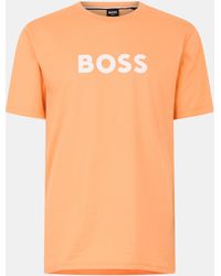 BOSS - Bodywear Short Sleeve T-Shirt With Logo Print Detail - Lyst
