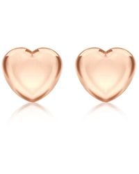 Be You - Sterling Silver Rose Plated Mini Heart Studs - Lyst