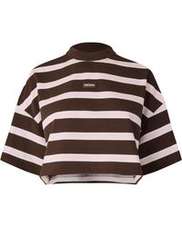 WRSTBHVR - Seth Striped Cropped Short-Sleeve Cotton Oversized-Fit T-Shirt - Lyst