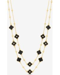 Mood - Jet Clover Multi Row Necklace - Lyst
