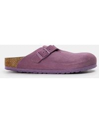 Birkenstock - Boston Suede Flat Sandals - Lyst