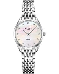 Rotary - Ladies Ultra Slim Mop Ss Bracelet Watch - Lyst