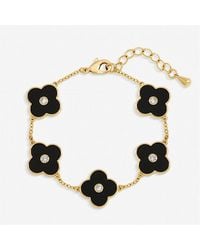 Jon Richard - Plated And Jet Polished Clover Bracelet - Lyst