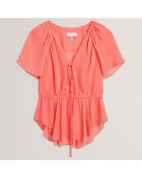 Ted Baker - Soft Woven Peplum Top - Lyst