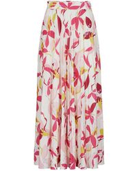 BOSS - Erikes Pleated Viscose Midi Skirt - Lyst