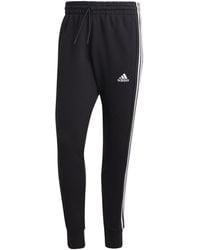 adidas - Essentials French Terry Tapered Cuff 3- Stripes Joggers - Lyst