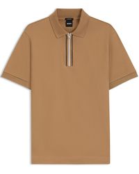 BOSS - H-Paras 65 Polo Quarter Zip Shirt - Lyst
