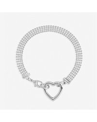 Inicio - Sterling Plated Heart Bracelet - Lyst