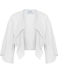 Gina Bacconi - Vivian Chiffon 3/4 Sleeve Waterfall Jacket - Lyst
