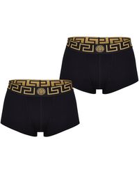 Versace - Two Pack Greca Waistband Trunks - Lyst