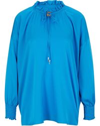 BOSS - Baratina Blouse, Drawstring Neckline - Lyst