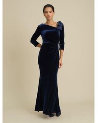 Gina Bacconi - Trudie Velvet Ruched Maxi Dress - Lyst