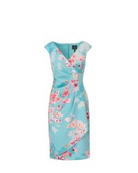 Adrianna Papell - Draped Floral Printed Dress - Lyst