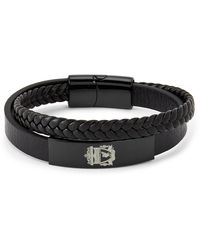 Team - Officially Licensed Stainless Steel And Leather Ip Bracelet - Lyst
