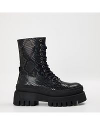 Steve Madden - Coast Snake Patterned Platform Boots - Lyst