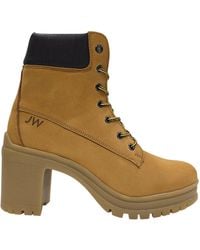 Jack Wills - Premium Leather Block Heel Lace Up Ankle Boots - Lyst