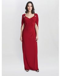 Gina Bacconi - Jenna Draped Back Shoulder Party Maxi Dress - Lyst