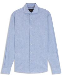 BOSS - L-Hays Slim Fit Linen Shirt - Lyst