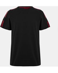 HUGO - T-Shirt With Logo Signature Tape Detail - Lyst