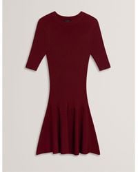 Ted Baker - Short-Sleeve Knitted Jumper Dress - Lyst