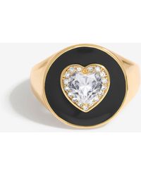 Jon Richard - Plated Cubic Zirconia Heart And Enamel Ring - Lyst