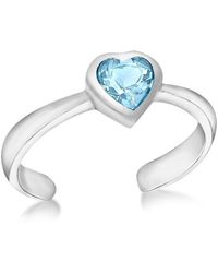 Be You - Sterling Blue Cz Heart Toe Ring - Lyst
