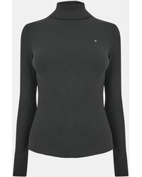 Tommy Hilfiger - Slim Rib Roll Neck Slim Fit Long Sleeve T-Shirt - Lyst