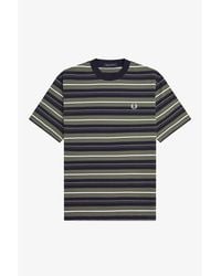 Fred Perry - Stripe Cotton Crew-Neck Short-Sleeve T-Shirt - Lyst