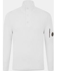 C.P. Company - Quarter Button Knitted Turtle Neck Jumper - Lyst