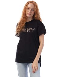DKNY - Sequin Logo T-Shirt - Lyst