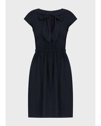 Emporio Armani - Boat-Neck Cap-Sleeve Dress - Lyst
