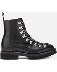 Grenson - Nanette Leather/Shearling Hiking Style Boots Size 3 - Lyst