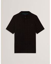 Ted Baker - Jacquard Short-Sleeve Polo Shirt - Lyst