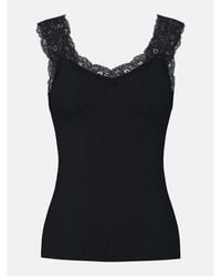 Pieces - Barbera Lace V-Neck Sleeveless Slim-Fit Tank Top - Lyst