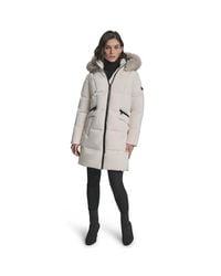 DKNY - Quilted Fur Hood Tailored Fit Medium Puffer Jacket - Lyst