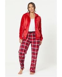 Be You - 3 Piece Fleece Flannel Check Lounge Set - Lyst